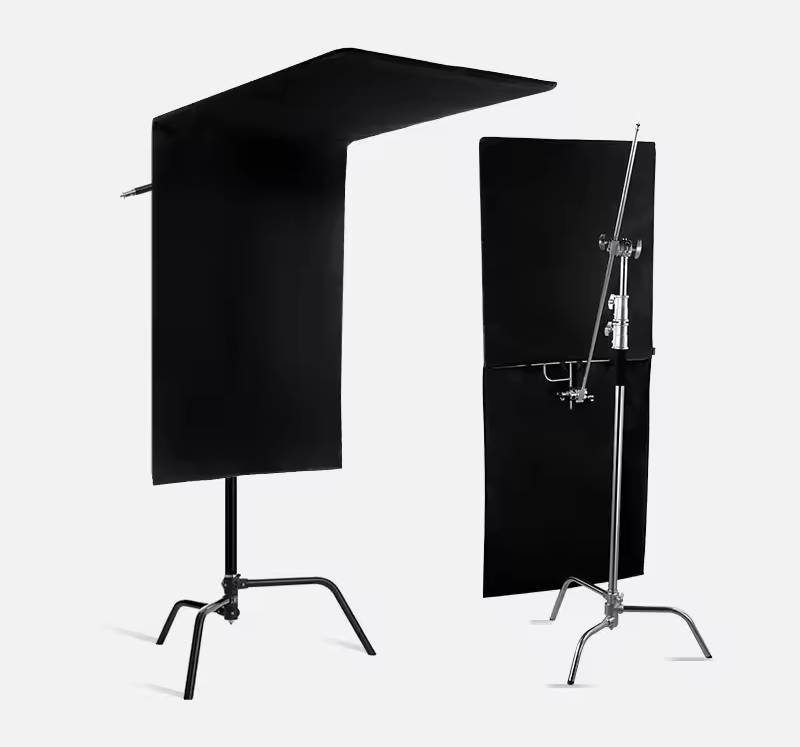 Khung cờ - Tay cờ chắn sáng vải đen 75x90cm tháo ráp nhanh chắn sáng 2 góc